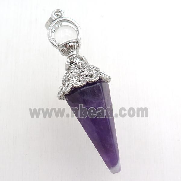 amethyst pendulum pendant