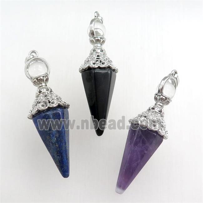 mix gemstone pendulum pendant