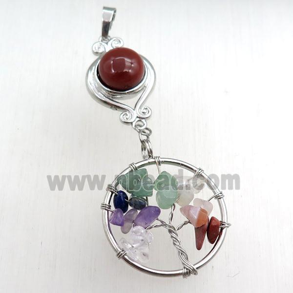 red jasper chakra pendant with tree of life