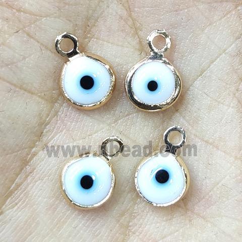 white Lampwork evil eye pendant