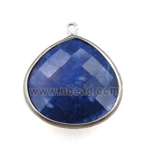 Natural Blue Sodalite Pendant Faceted Teardrop