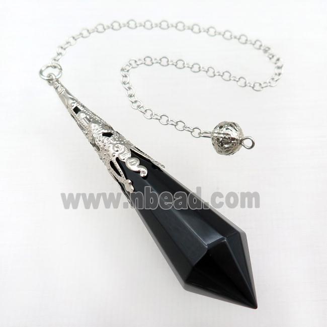 black onyx agate pendulum pendant