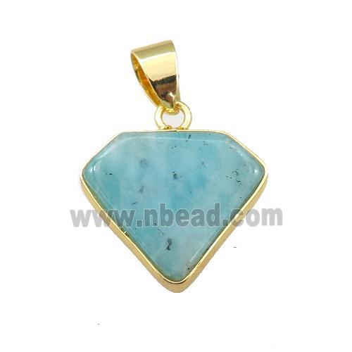 green Amazonite diamond pendant