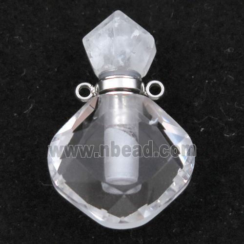 Clear Quartz perfume bottle pendant