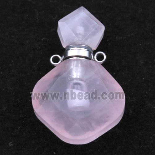 Rose Quartz perfume bottle pendant