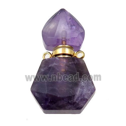 Amethyst perfume bottle pendant