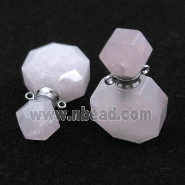 Rose Quartz perfume bottle pendant