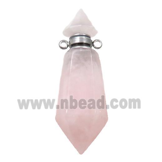 Rose Quartz perfume bottle pendant