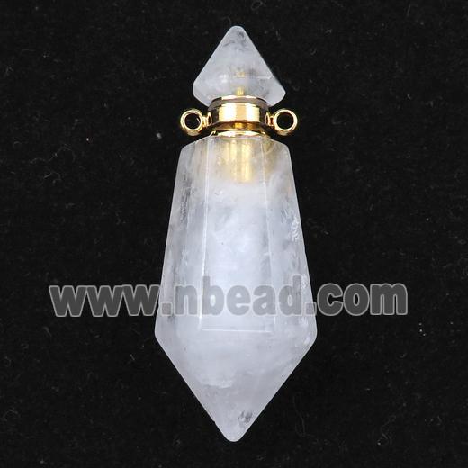 Clear Quartz perfume bottle pendant