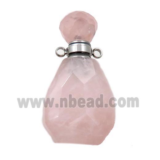 Rose Quartz perfume bottle pendant