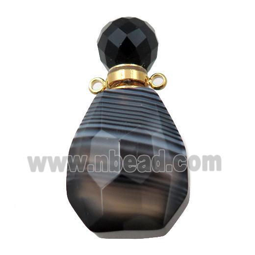 black striped Agate perfume bottle pendant