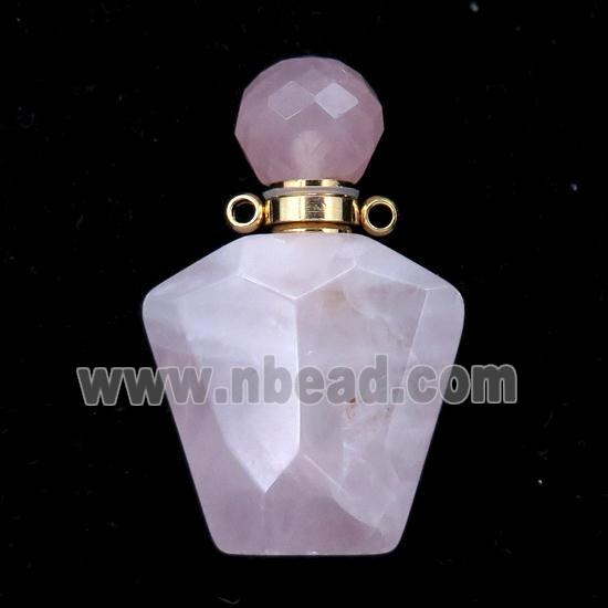 Rose Quartz perfume bottle pendant