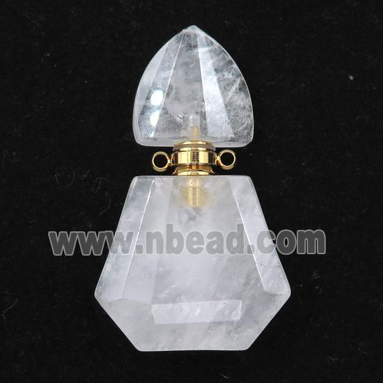 Clear Quartz perfume bottle pendant