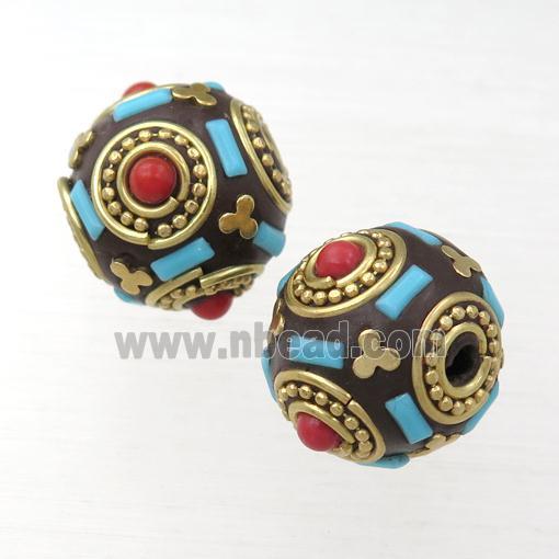 tibetan style brass round beads