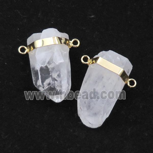 Clear Quartz stick pendant with 2loops