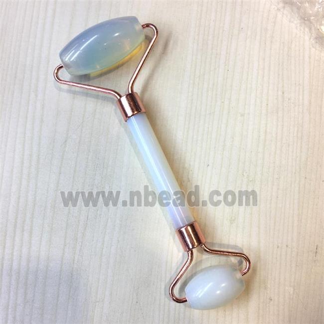 white opalite Roller GuaSha Massage Tools, rose gold