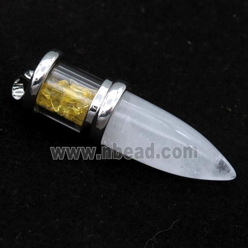 Crystal Quartz bullet pendant