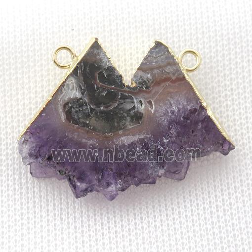 Amethyst Druzy pendant, gold plated