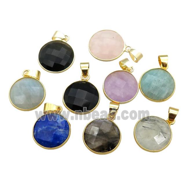 mix Gemstone circle pendant