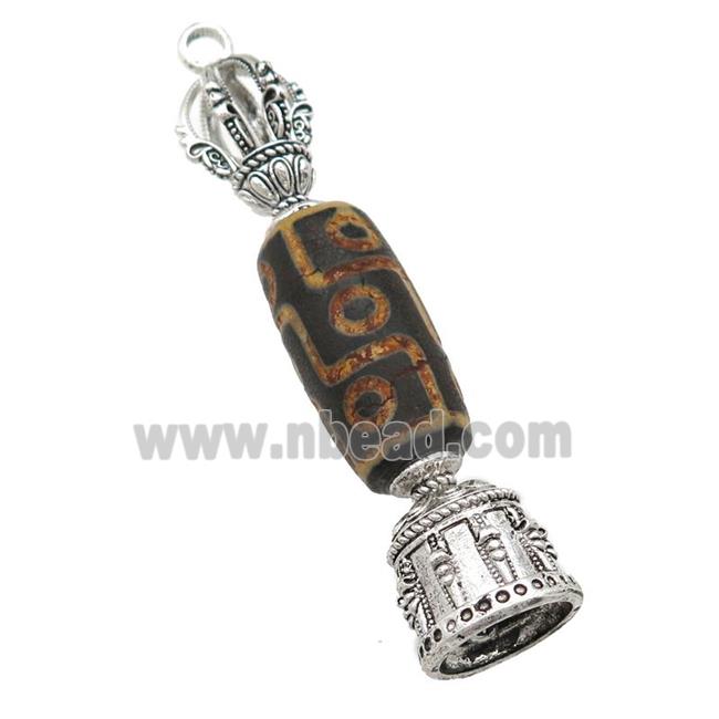 tibetan style Agate pendant, antique silver