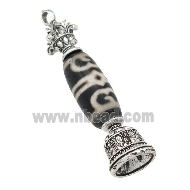 tibetan style Agate pendant, antique silver