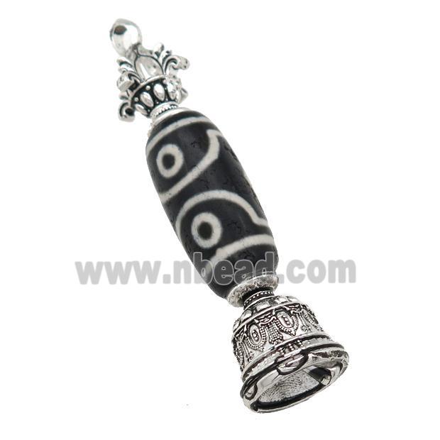 tibetan style Agate pendant, antique silver