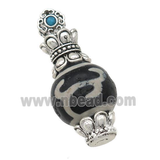 tibetan style Agate pendant, antique silver