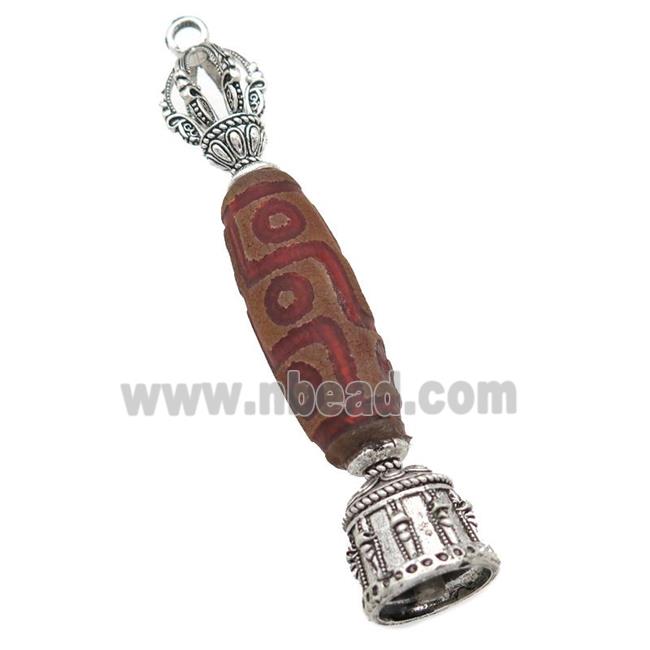 tibetan style Agate pendant, antique silver