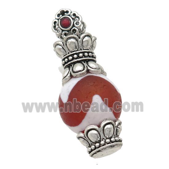 tibetan style Agate pendant, antique silver