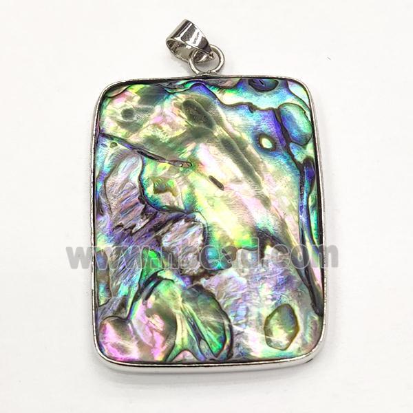 multicolor Abalone Shell rectangle pendant