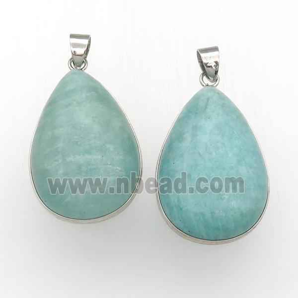 Green Amazonite Teardrop Pendant