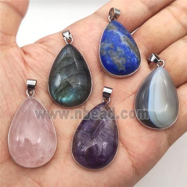 mix Gemstone Teardrop Pendant