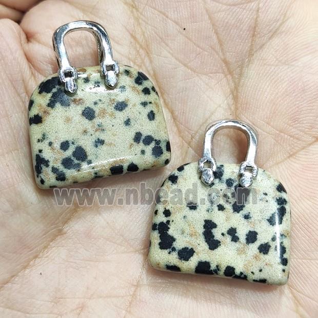 Dalmatian Jasper Bag Charm Pendant