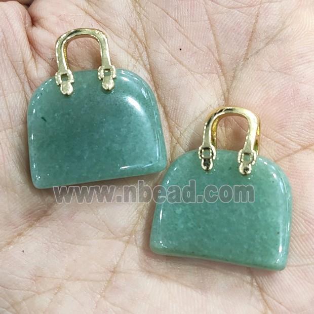 green Aventurine bag charm pendant