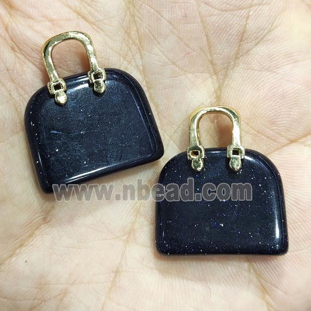 blue sandstone bag pendant