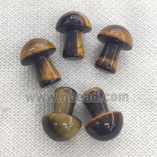 Tiger eye stone mushroom charm, no hole