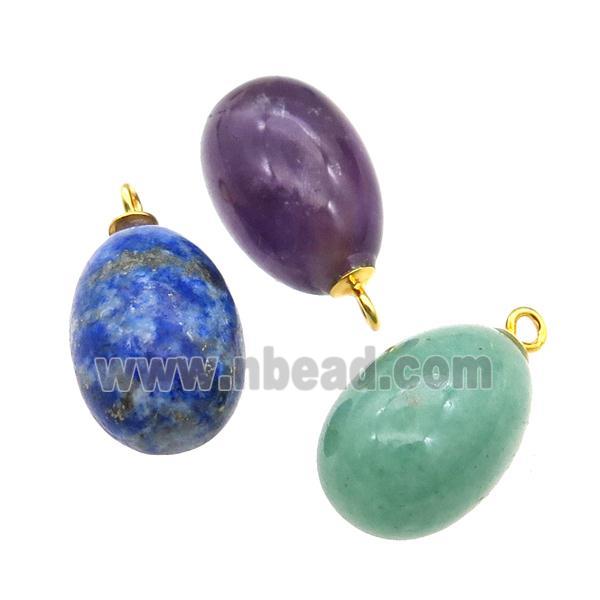 mix Gemstone egg pendant