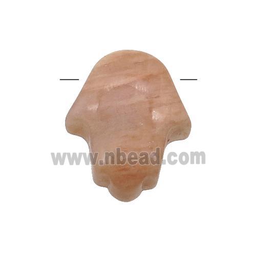 pink Sunstone hamsahand pendant