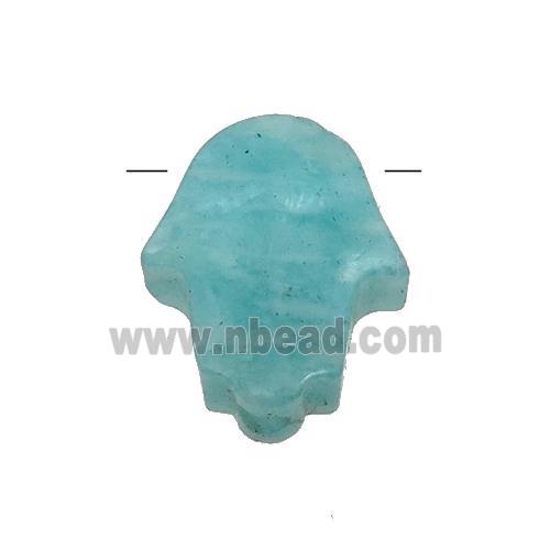 green Amazonite hamsahand pendant