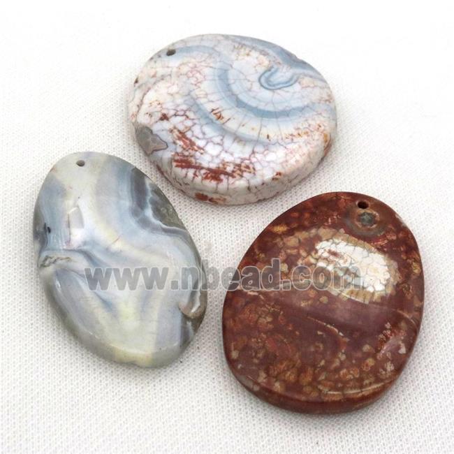 dragonveins Agate slice pendant, mix color