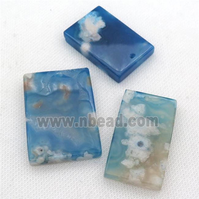 blue Cherry Agate rectangle pendant