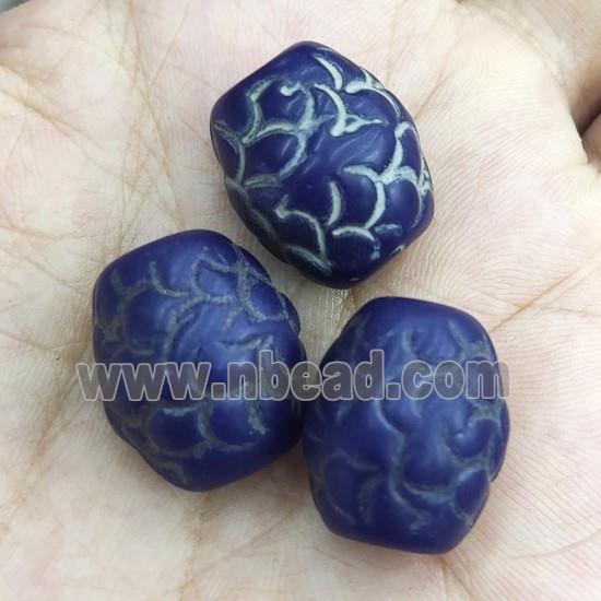 blue Lampwork Beads, rondelle