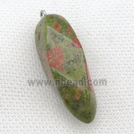 Unakite twist pendant