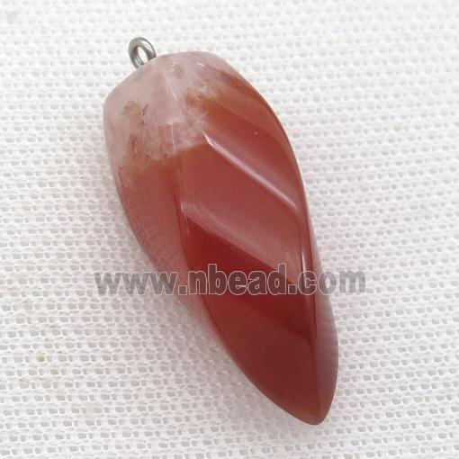 red Agate twist pendant