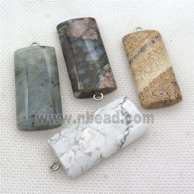 mix Gemstone rectangle pendant