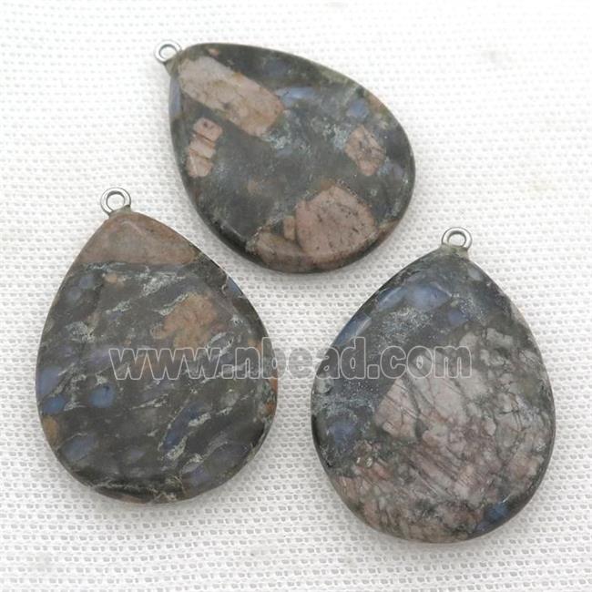 gray Opal teardrop pendant