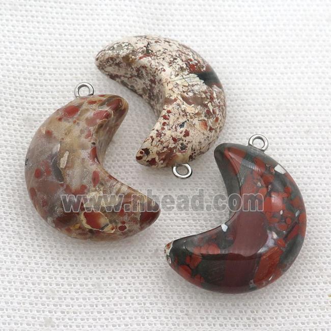 red Jasper moon pendant