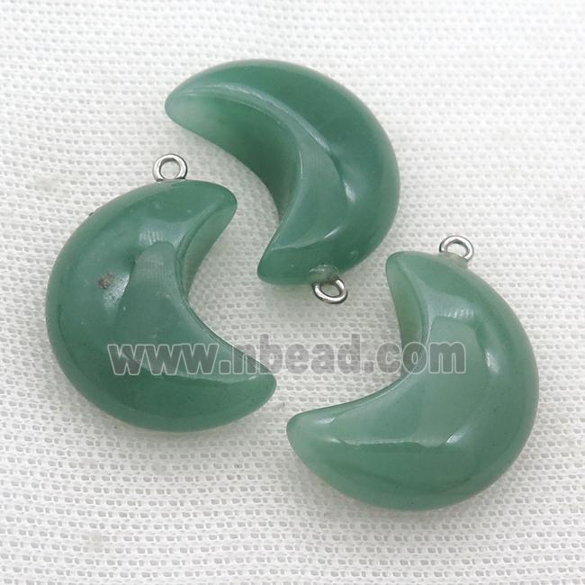 green Aventurine moon pendant