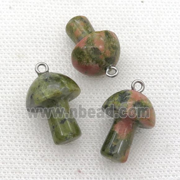 Unakite mushroom pendant