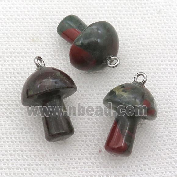 BloodStone Jasper mushroom pendant